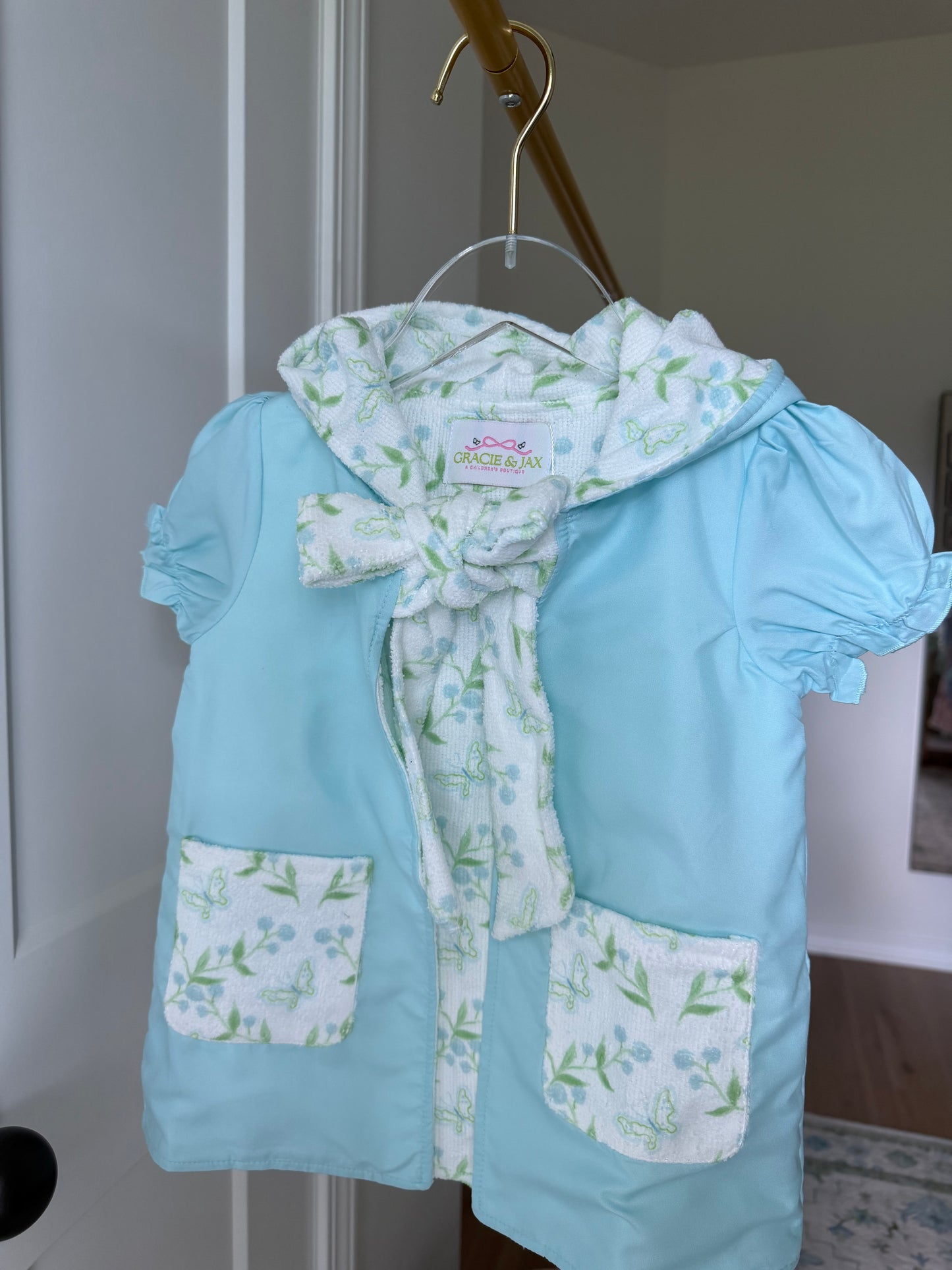 butterflies and hydrangeas towel cover up FINAL SALE