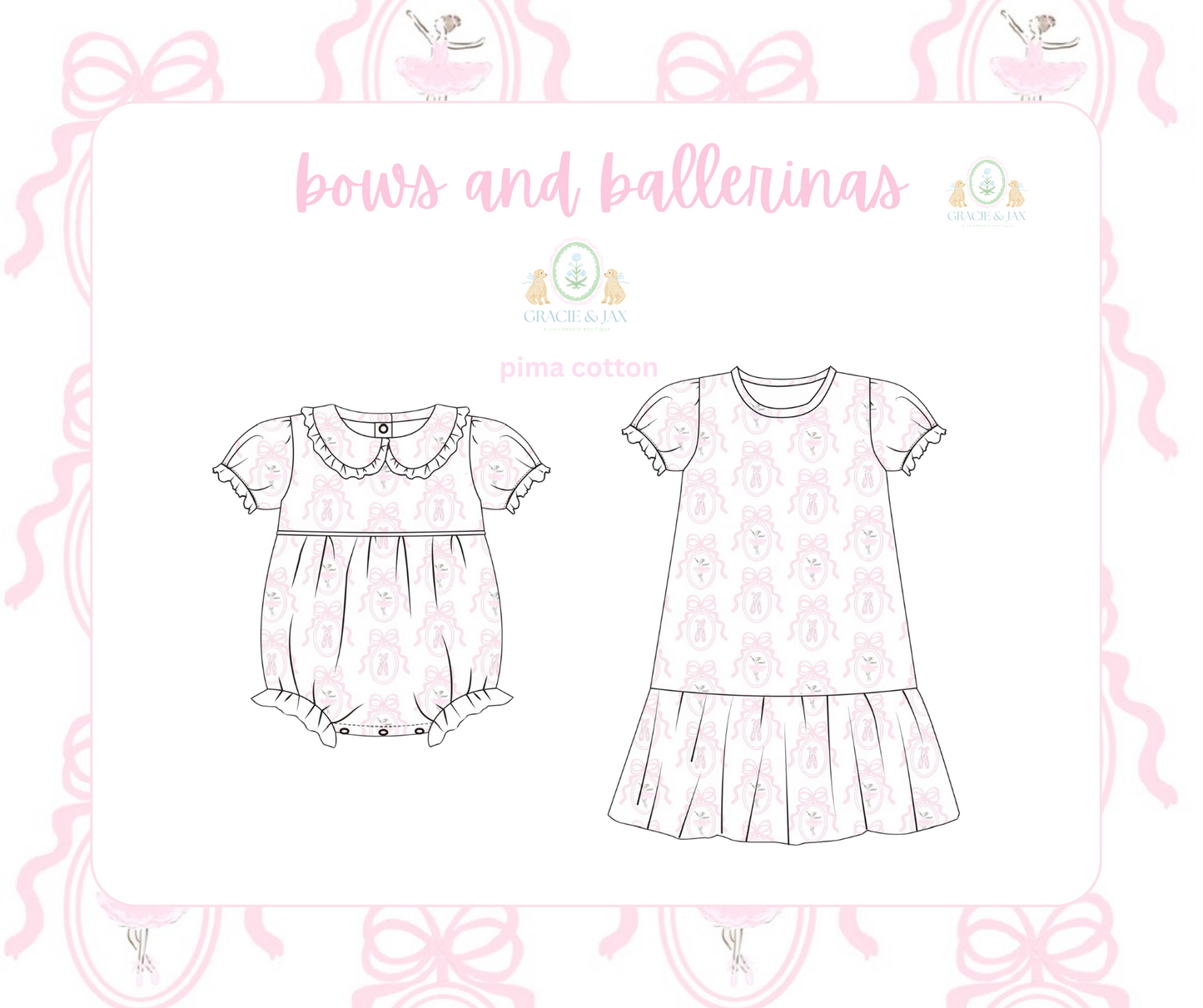 Ballerinas & bows Pima Cotton bubble