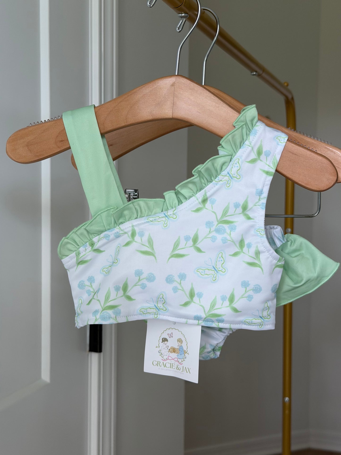 Hydrangeas and butterflies swim two piece FINAL SALE