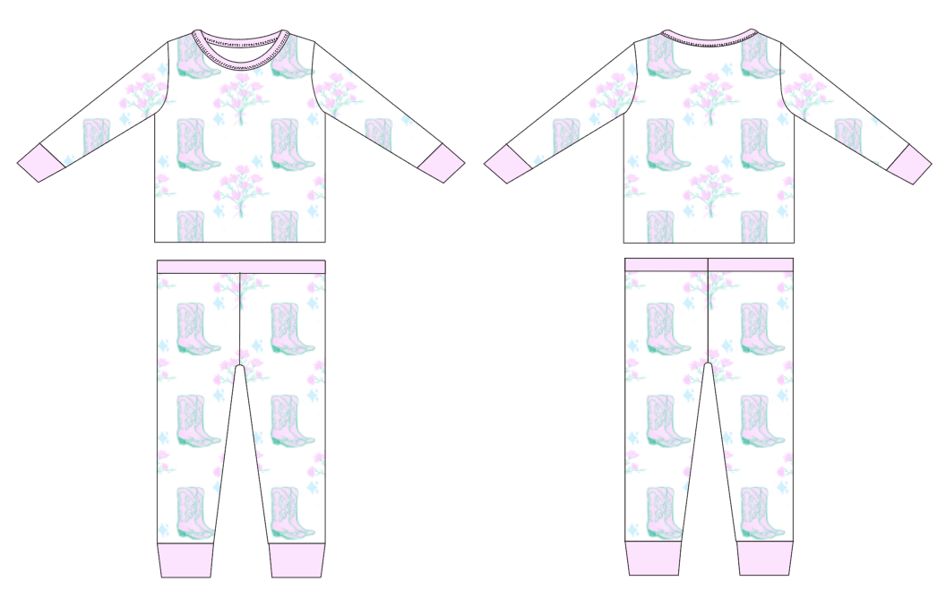 Floral Boots Bamboo set