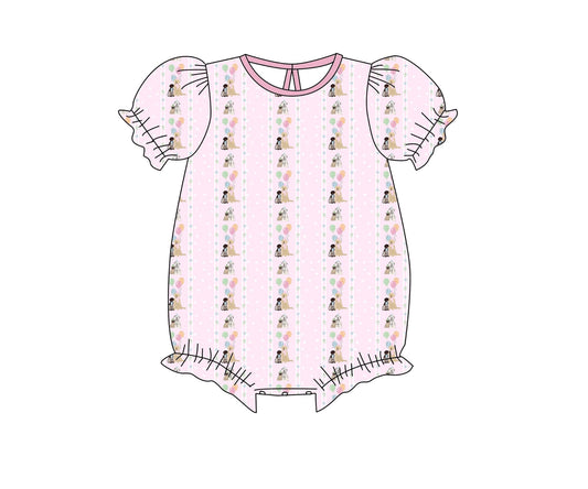 Girls Birthday Pups bubble (2 - SIZE 0/3M LEFT)