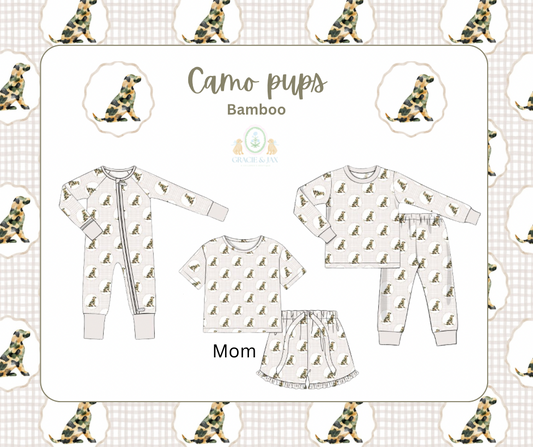 camo dogs bamboo set