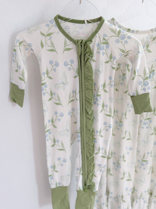 butterfly and hydrangeas bamboo ZIPPY