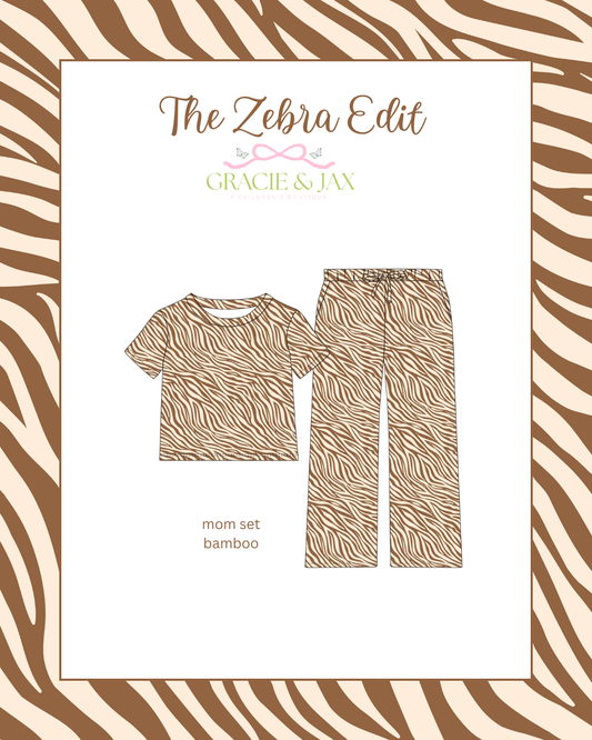 Zebra print Bamboo ADULT SET (ETA Jan)