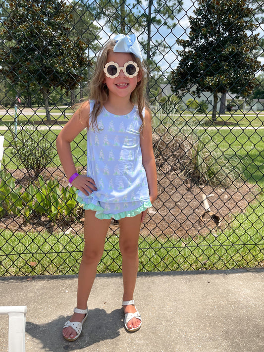 Watercolor Crab swim two piece set FINAL SALE