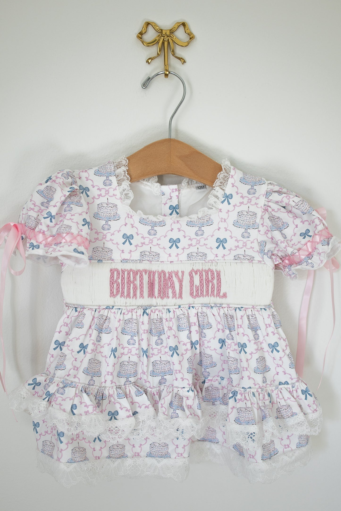 Birthday girl diaper set smocked