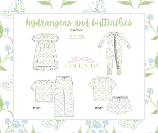 butterfly and hydrangeas bamboo zippy EXTRAS