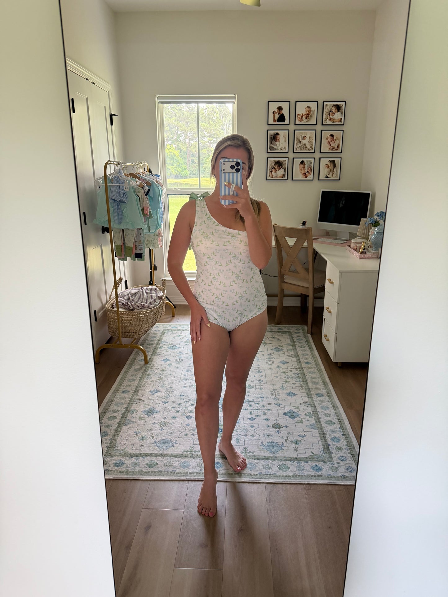 Hydrangeas and butterflies MOM swim FINAL SALE