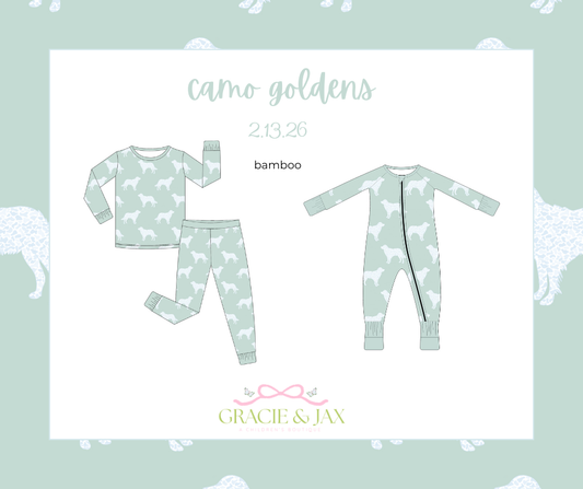Camo Goldens bamboo zippy