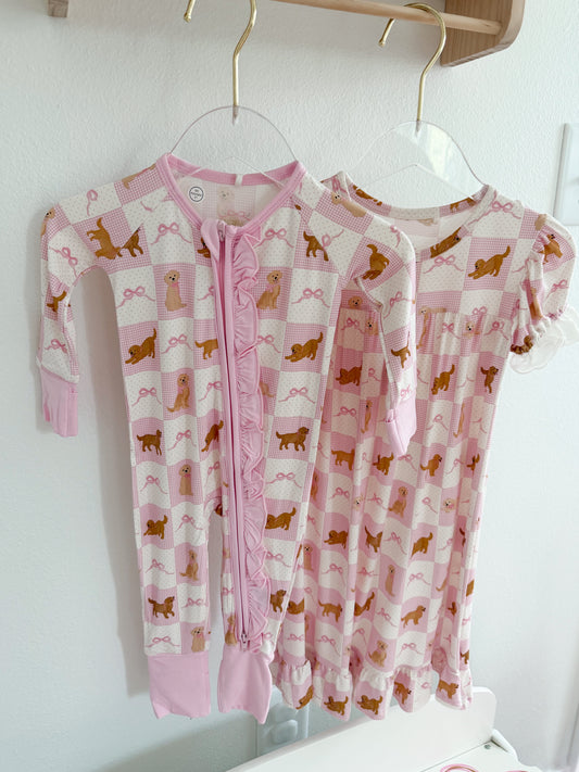 preppy golden patchwork bamboo GOWN