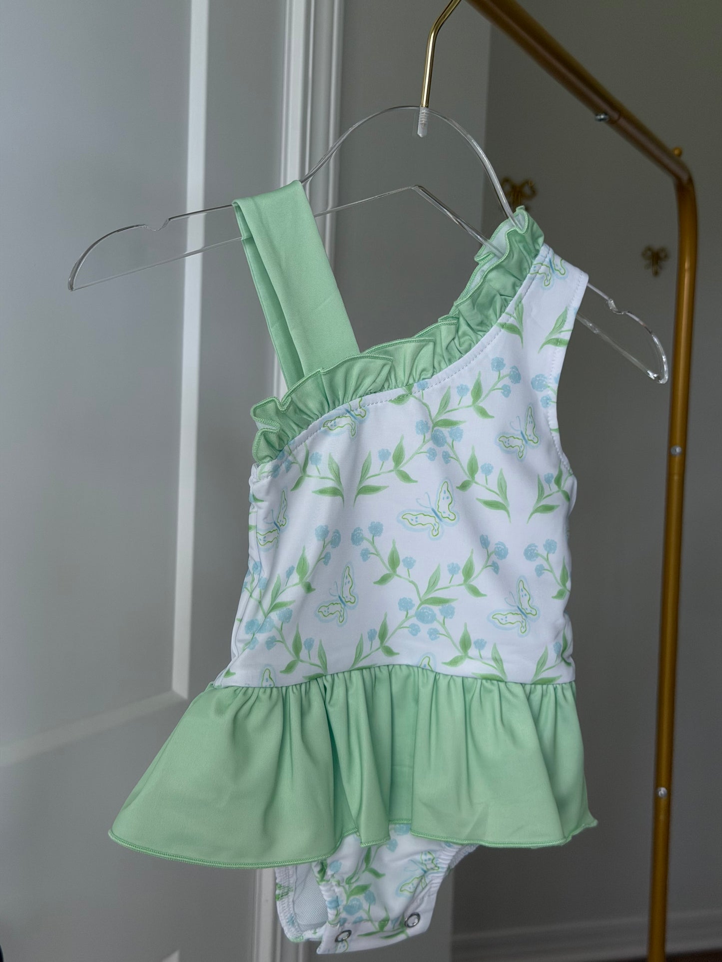 Hydrangeas and butterflies swim one piece FINAL SALE