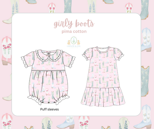 Girly Boots Pima Cotton BUBBLE