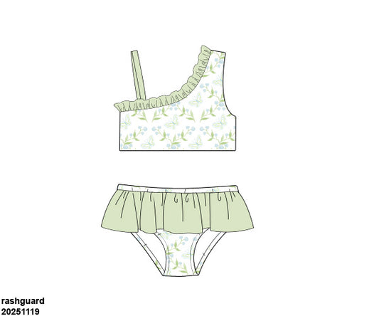 Hydrangeas and butterflies swim two piece (eta June)