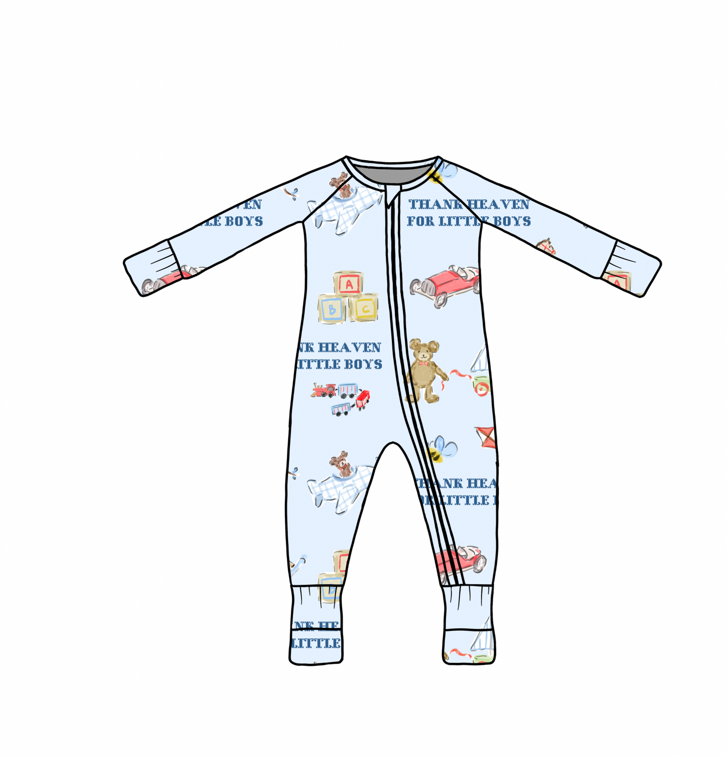 Thank Heaven for little boys bamboo zippy
