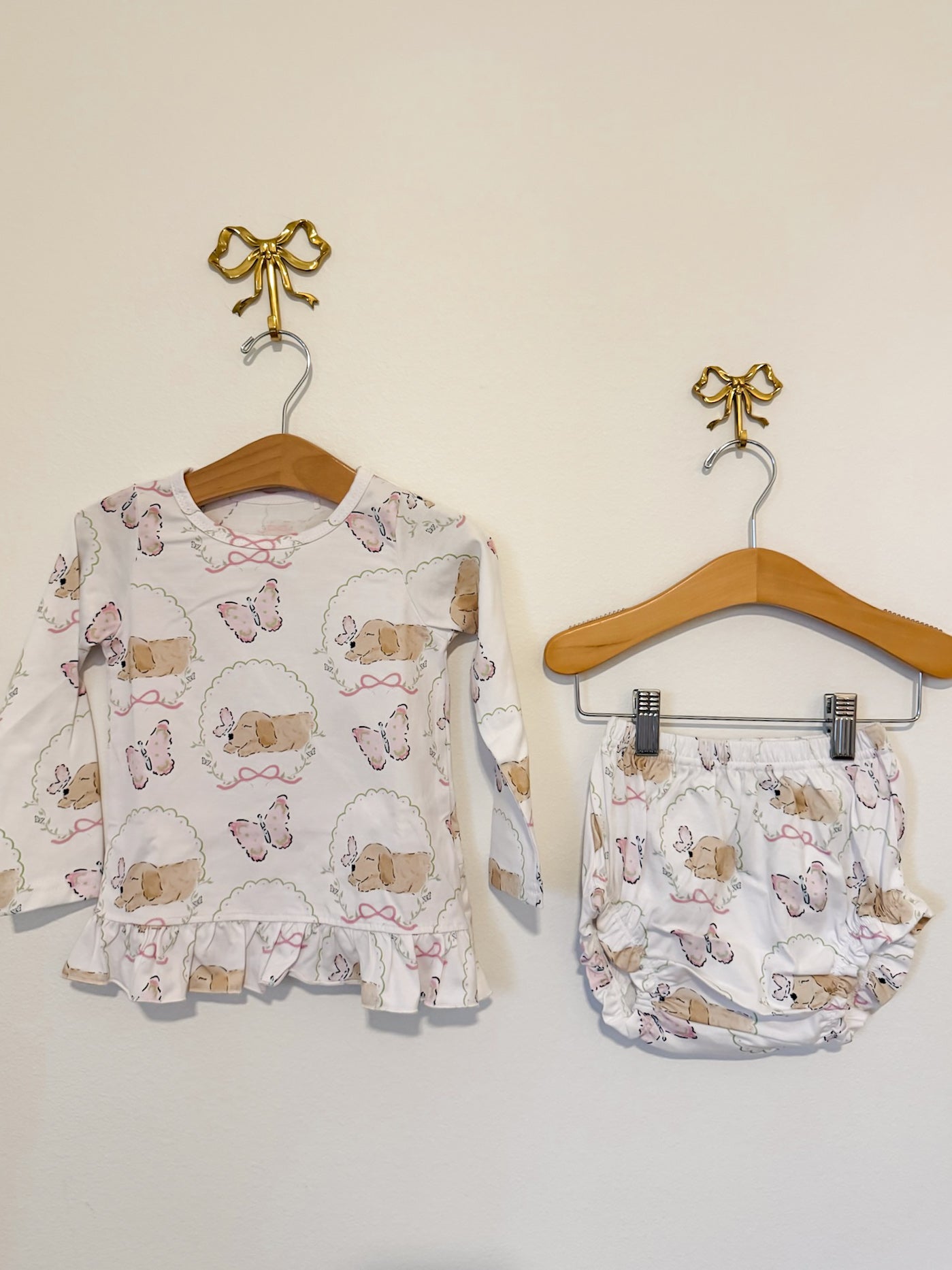 butterfly kisses diaper set (pima cotton)