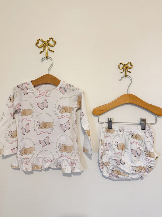 butterfly kisses diaper set (pima cotton)