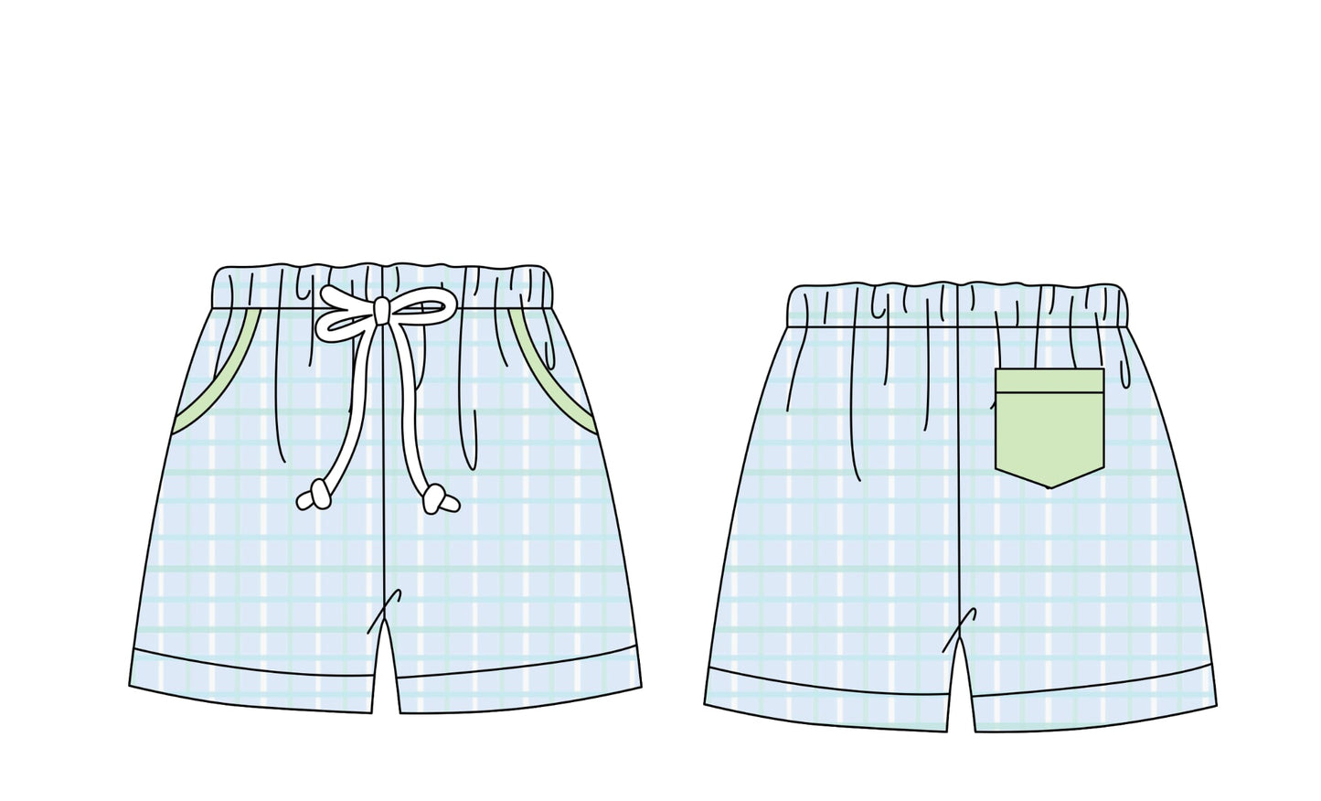 Plaid swim shorts adults FINAL SALE