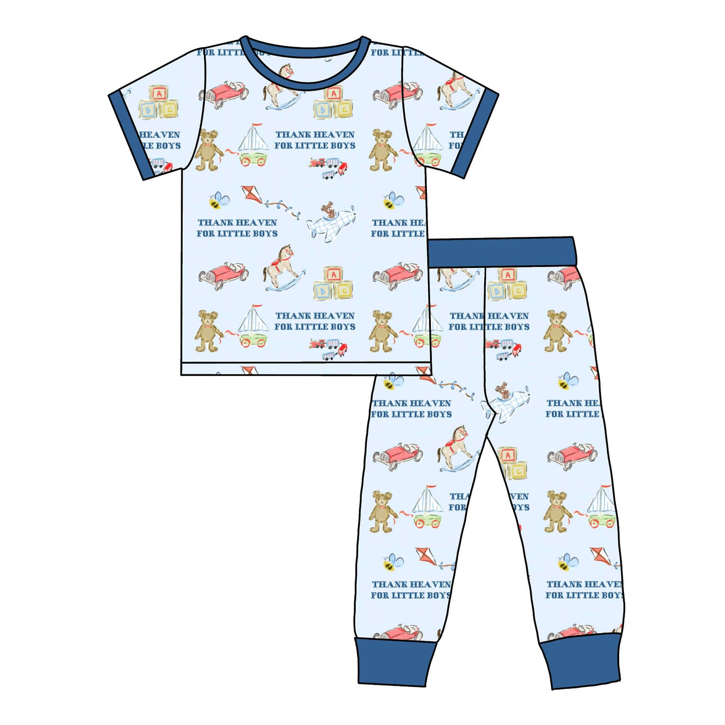 Thank Heaven for little boys bamboo SET