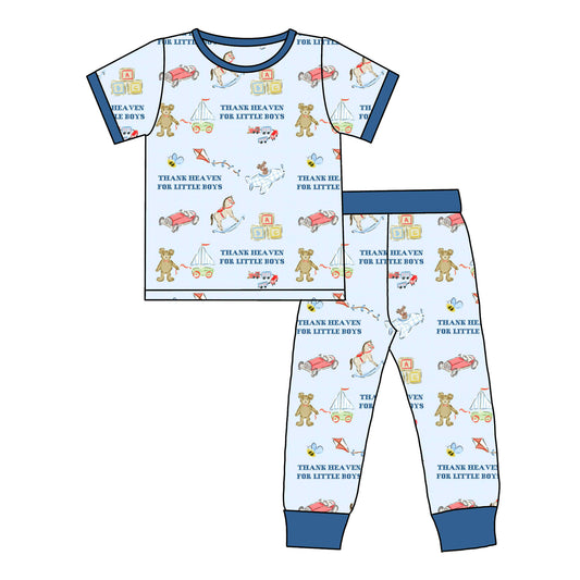 Thank Heaven for little boys bamboo SET