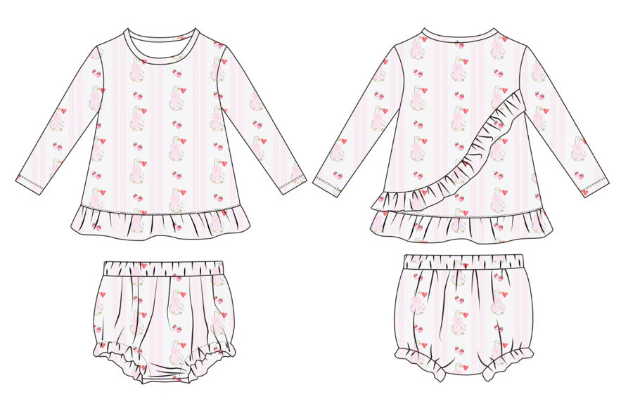 Lovey goose Pima Cotton diaper set