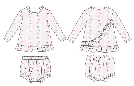 Lovey goose Pima Cotton diaper set