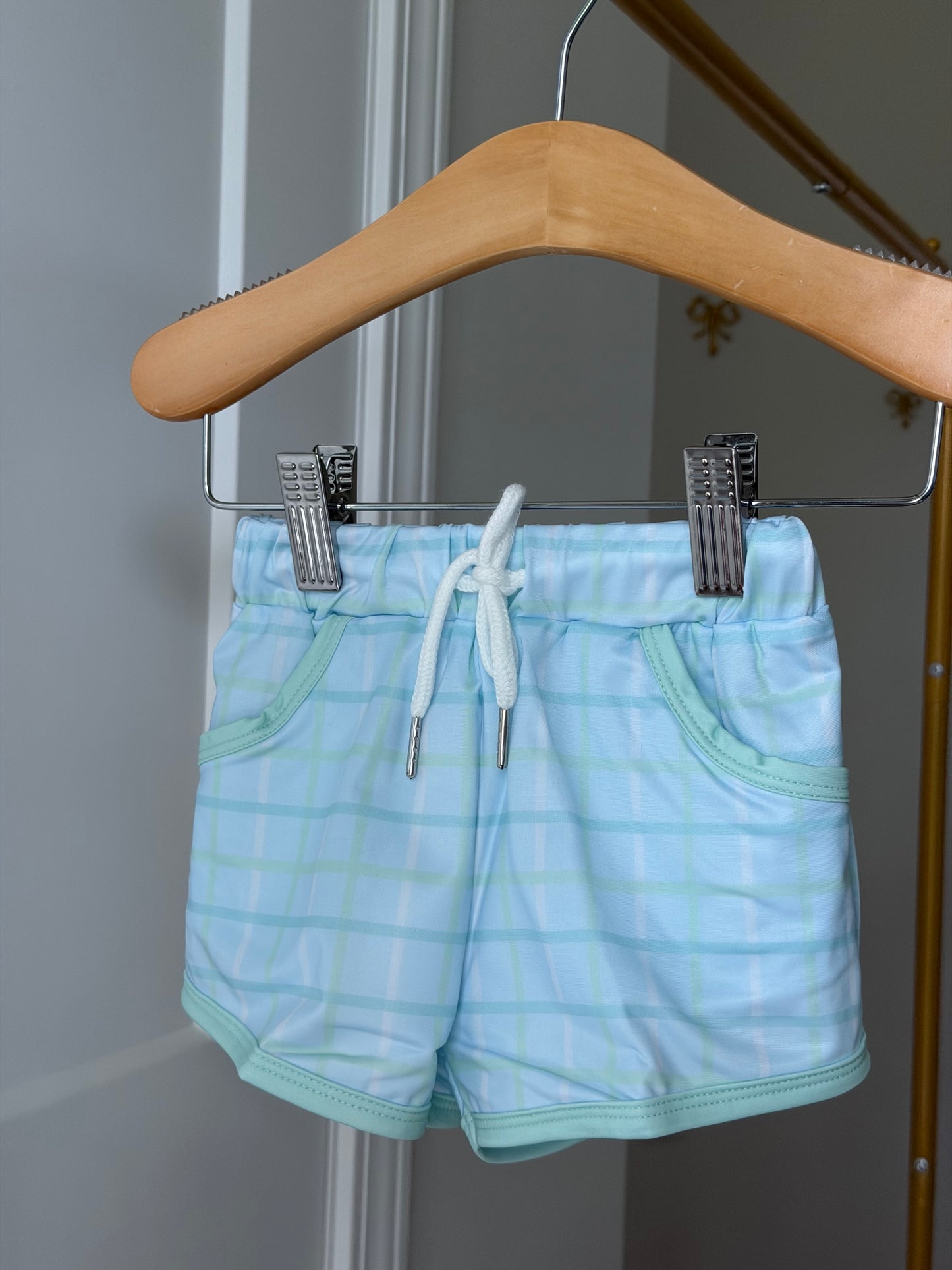 Plaid swim shorts boys FINAL SALE