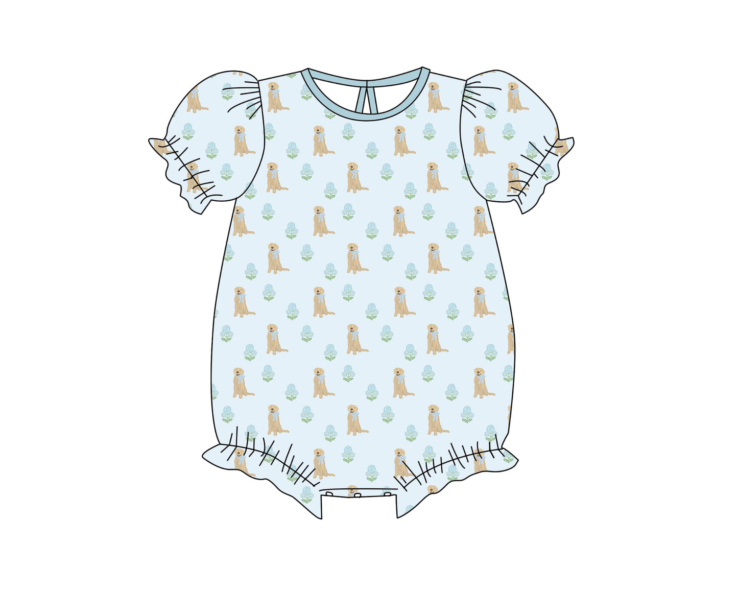 Girl's Floral Golden bubble