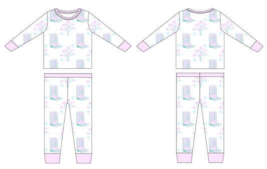 Floral Boots Bamboo set