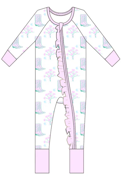 Floral Boot Bamboo Zippy