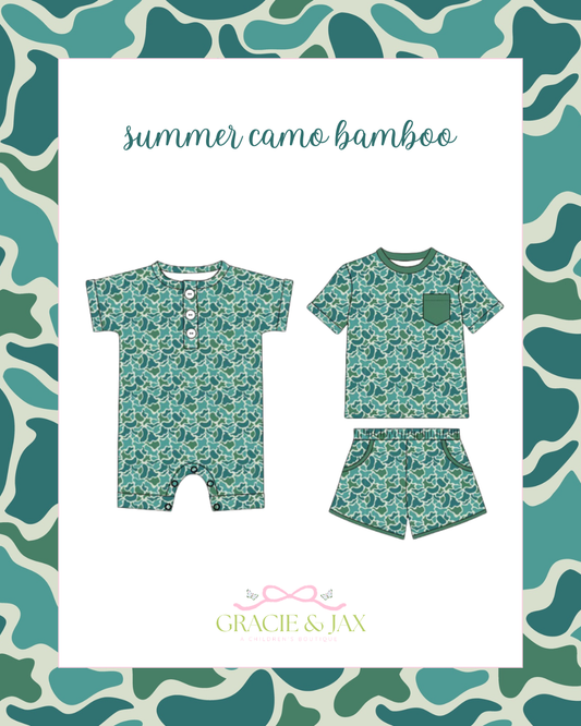 Summer Camo bamboo short set