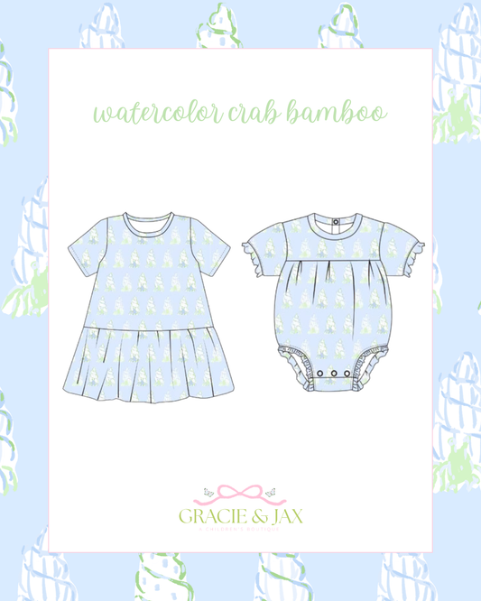Watercolor Crab Bamboo Dress